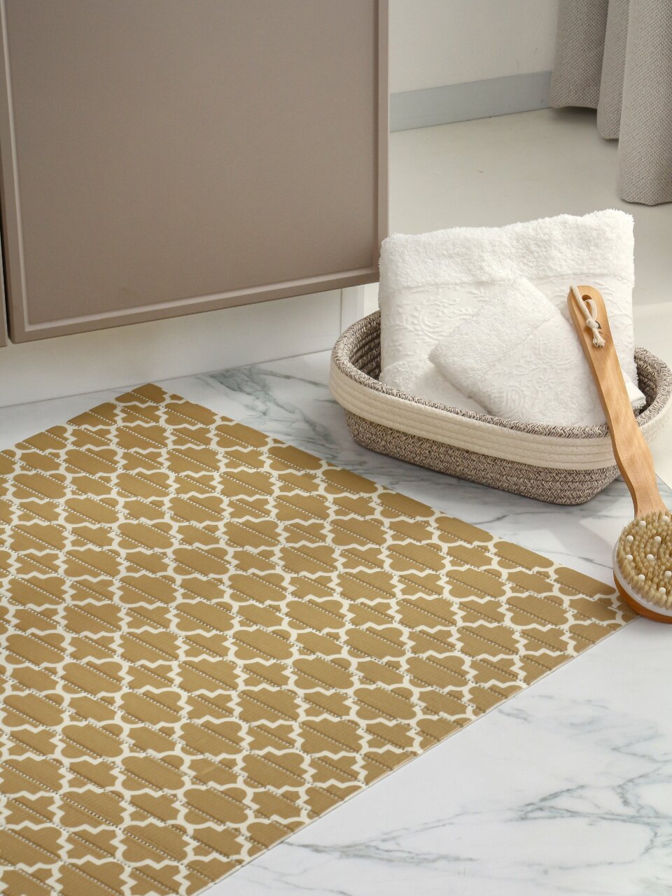 Коврик для ванной, антискользящий, 0.65х15 м, вспененный ПВХ, Вилина, Виктория, V25BG