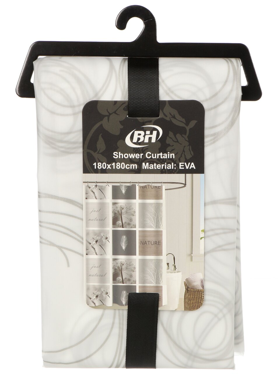 Штора для ванн 180х180 см, PEVA, Элика-4, Y4-11173