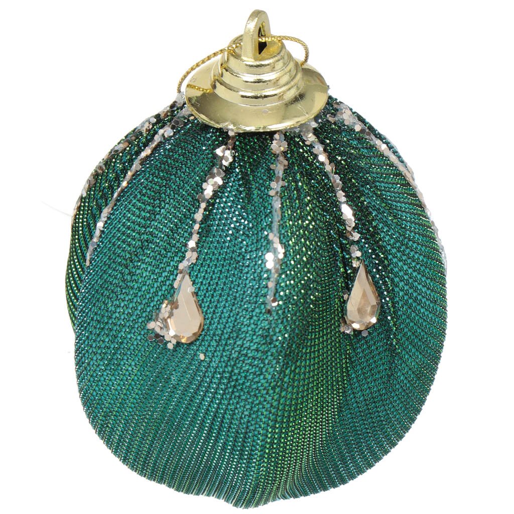 Елочный шар Стразы, зеленый, 8х8х8 см, пенополистирол, 78493