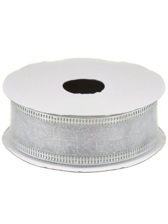Лента декоративная полиэстер, 270х2.5 см, серебро, Y4-4217