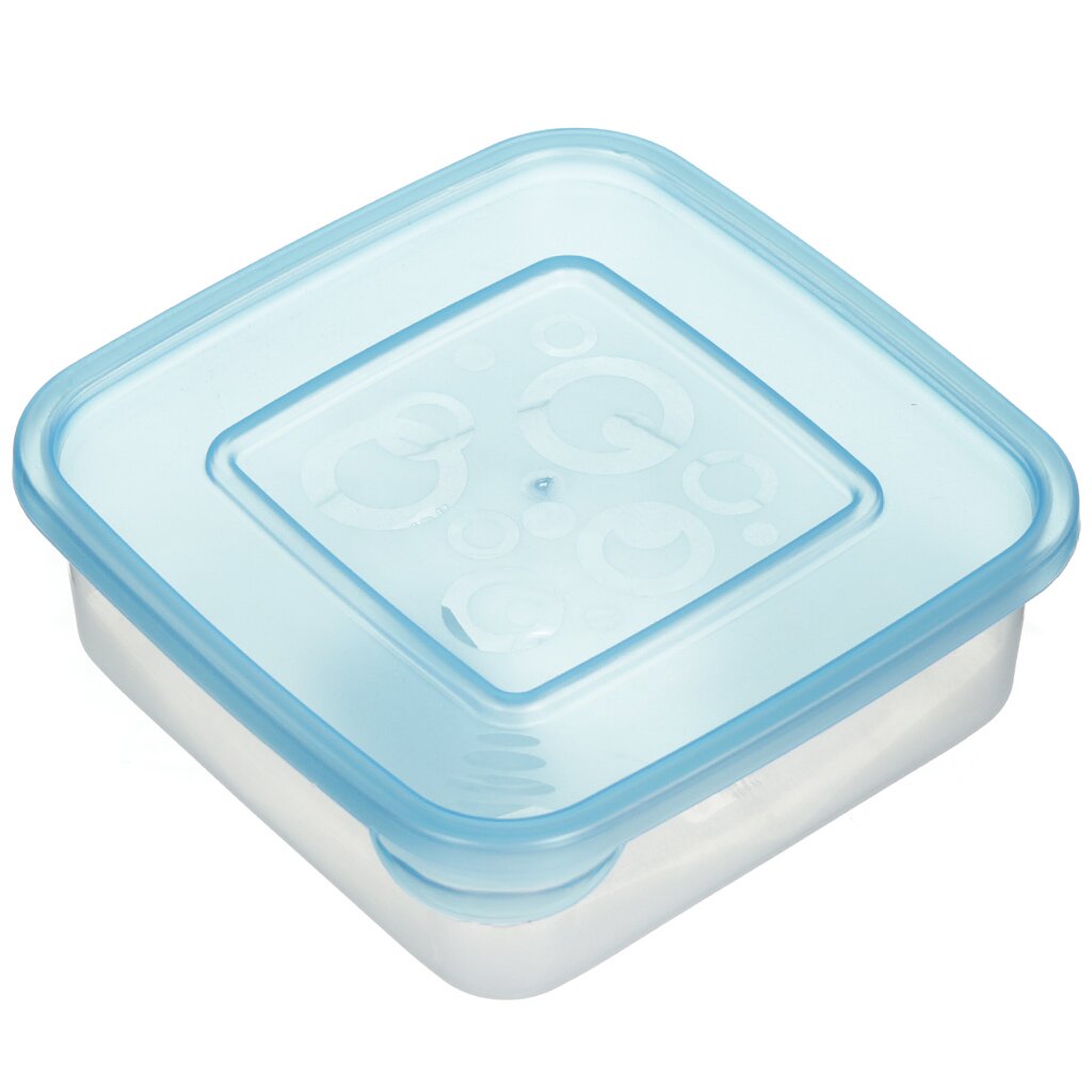 Контейнер пищевой пластик, 0.4 л, 12.5х12.5х4 см, квадратный, Альтернатива, М1623