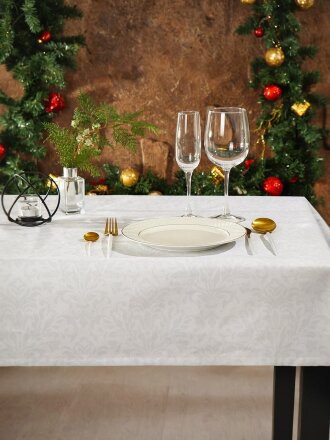 Скатерть 145х180 см, 100% хлопок, Лёгкость хлопка Кружева, белая, AI-1504036