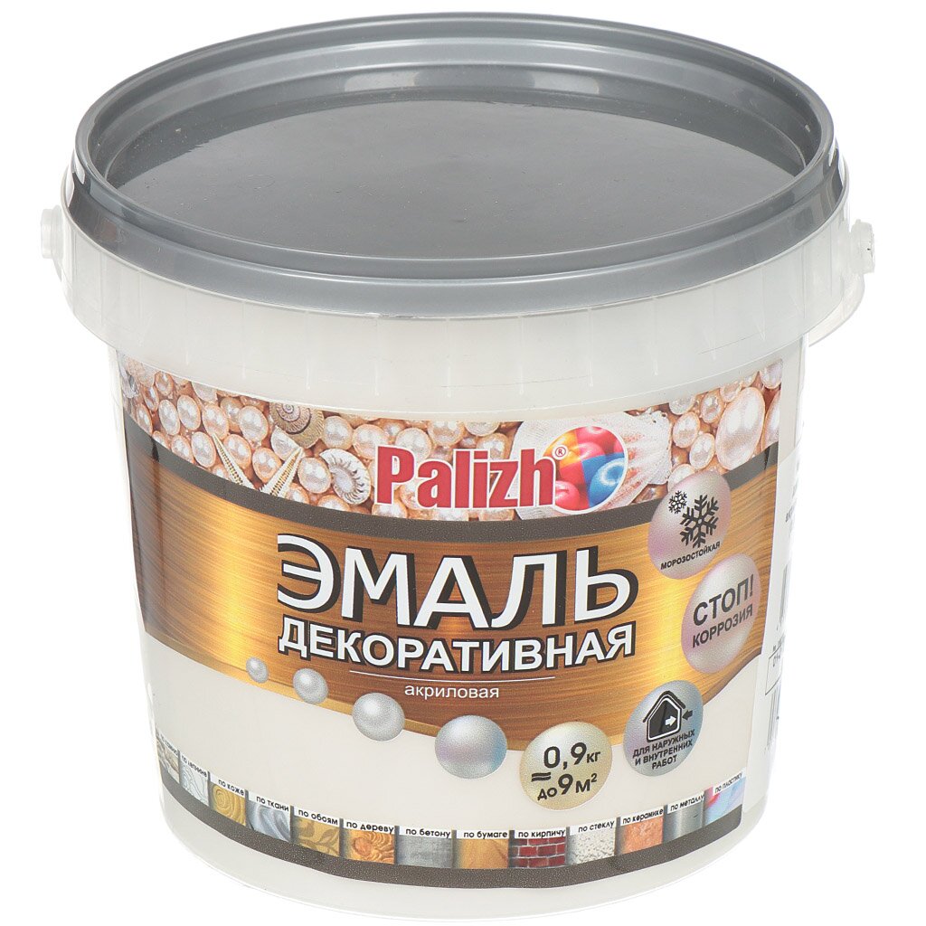 Эмаль Palizh, Перламутр № 92, акриловая, глянцевая, белая, 1 л