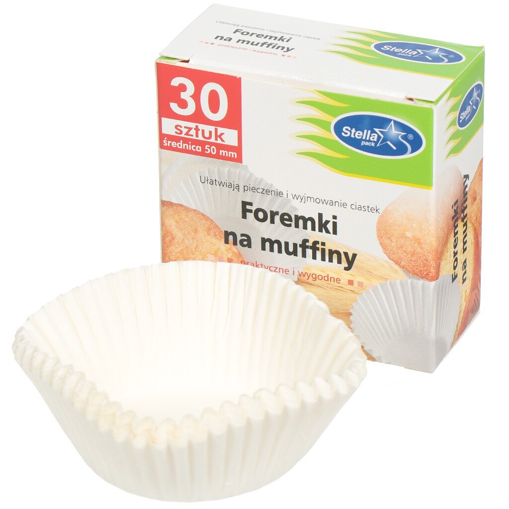 Форма для кексов и капкейков бумага, 30 шт, 5х5 см, круглая, Stella Pack, P- 0813