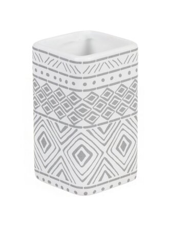 Стакан для зубных щеток, 6.9х6.9х11.8 см, керамика, белый, Ромбы, CE2901AA-TB