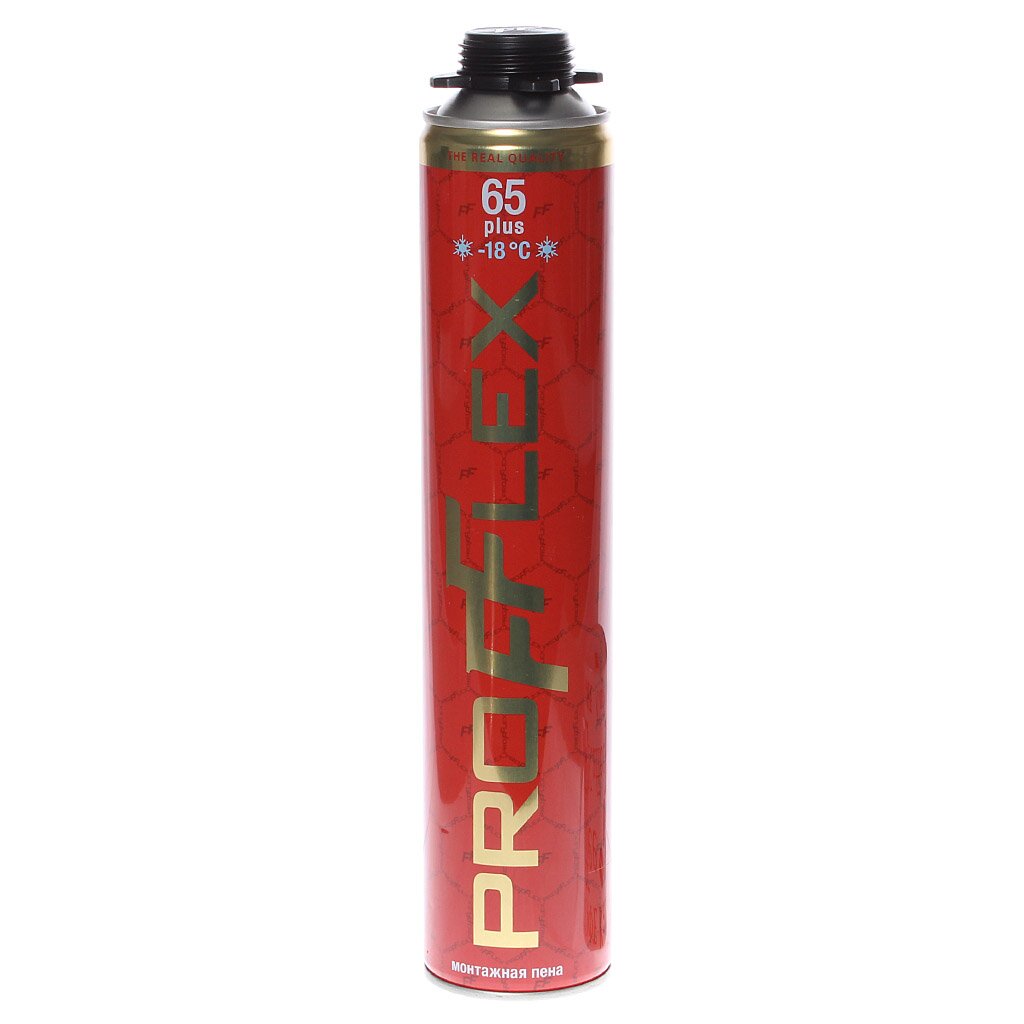 Пена монтажная Profflex, Red Plus, профессиональная, 65 л, 850 мл, зимняя