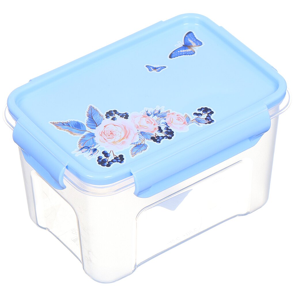 Контейнер пищевой пластмассовый Полимербыт Blue Birds С76228, 1.1 л, цвет в ассортименте