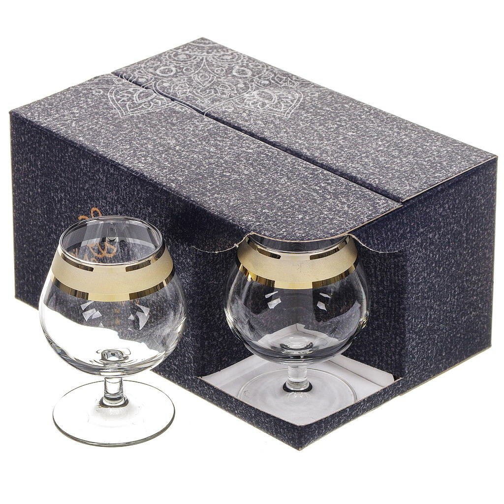 Бокал для бренди, 250 мл, стекло, 6 шт, Glasstar, Кольцо, GN47_1740_3