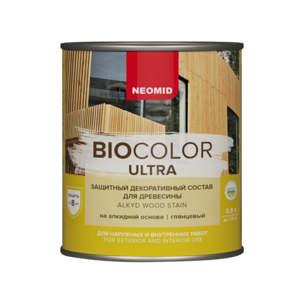 Пропитка Neomid, BioColor Ultra, для дерева, орегон, 0.9 л в Старом ...