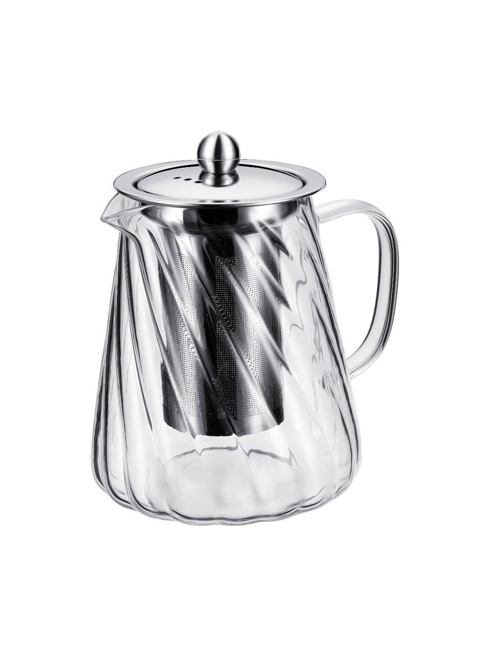 Чайник заварочный стекло, 0.9 л, с ситечком, Regent Inox, Linea Franсo, 66-3016