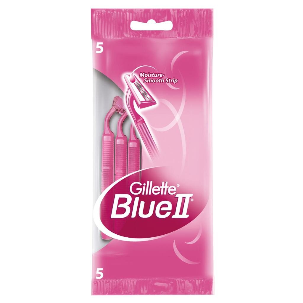 Станок для бритья Gillette, Blue II, для женщин, 5 шт станок для бритья gillette fusion proglide power flexball red для мужчин 1 сменная кассета