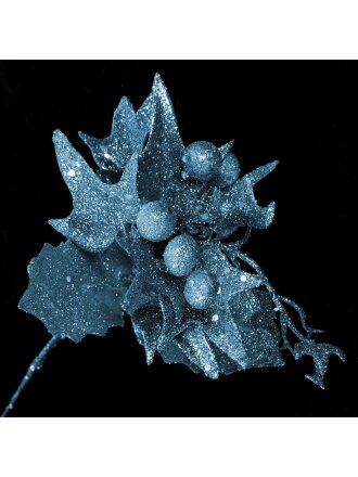 Цветок искусственный декоративный 20 см, голубой, Пуансеттия, SYJFY-382103