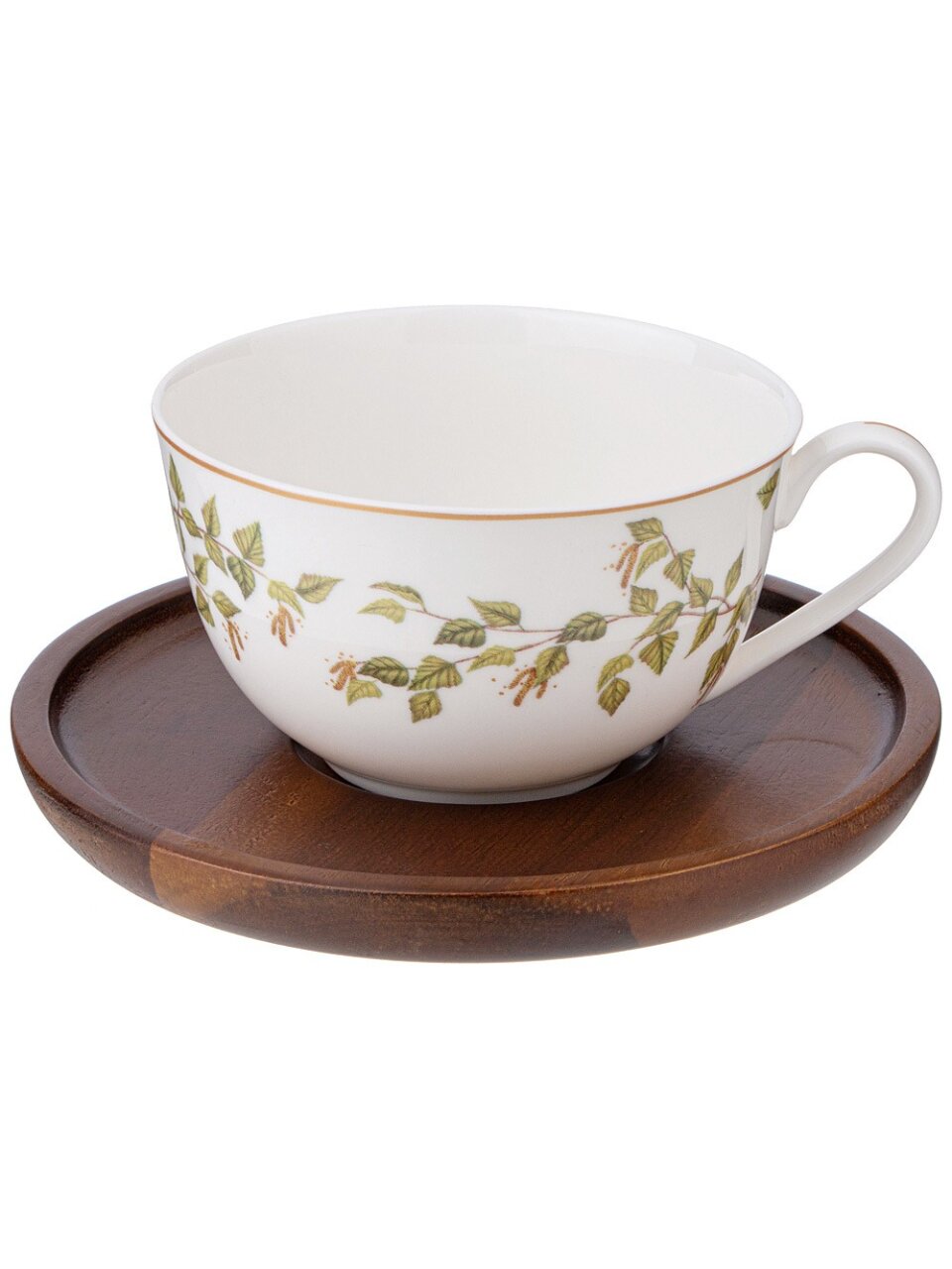 Чайная пара фарфор, 2 предмета, на 1 персону, 300 мл, Lefard, Березки, 85-2018, подарочная упаковка, белая