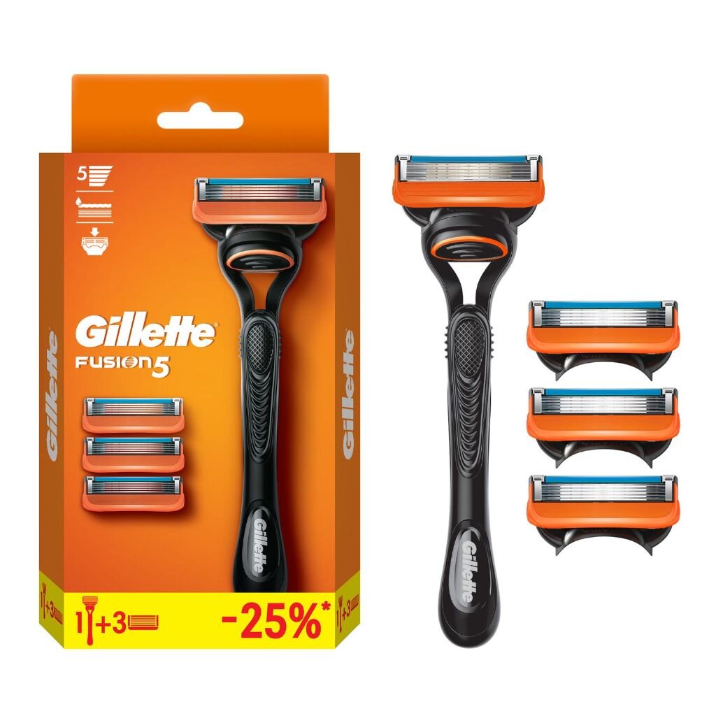 Станок для бритья Gillette Fusion для мужчин 3 сменные кассеты 1679₽