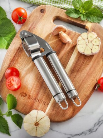 Пресс для чеснока Daniks, Стандарт, с металлической ручкой, YW-KT006S-1/D-030