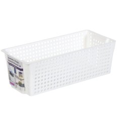 Корзина для хранения, 3 л, 13х29.7х9.6 см, прямоугольная, пластик, белая, Violet, Лофт, 450006