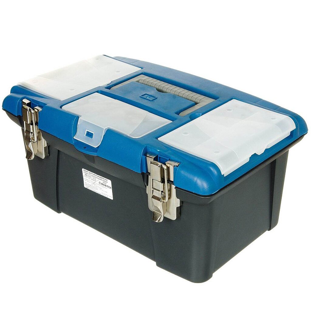Ящик для инструментов, 16 '', 41х26х18 см, пластик, Bartex, металлический замок, 27802202 сумка для инструментов 17х41х28 см текстиль bartex металлический замок