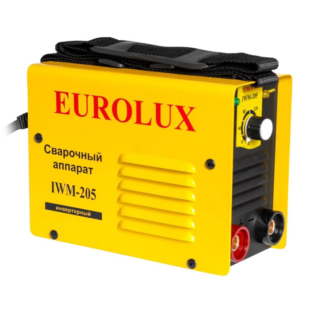 Сварочный аппарат инверторный, Eurolux, IWM205, 6.9 кВт, 205 А, электрод электрод сварочный для стали мэз люкс мр 3 3 мм 1 кг
