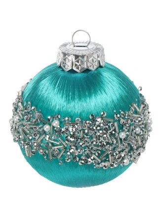 Елочный шар 6 шт, зеленый, 8 см, пластик, SYQB- 0124353