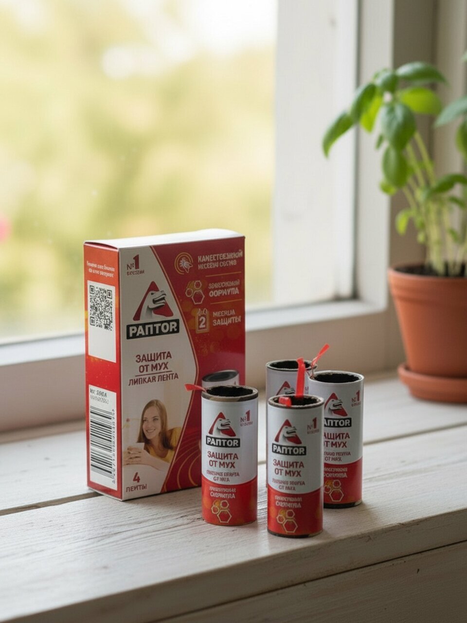 Инс.Лента липкая от мух Раптор 4шт