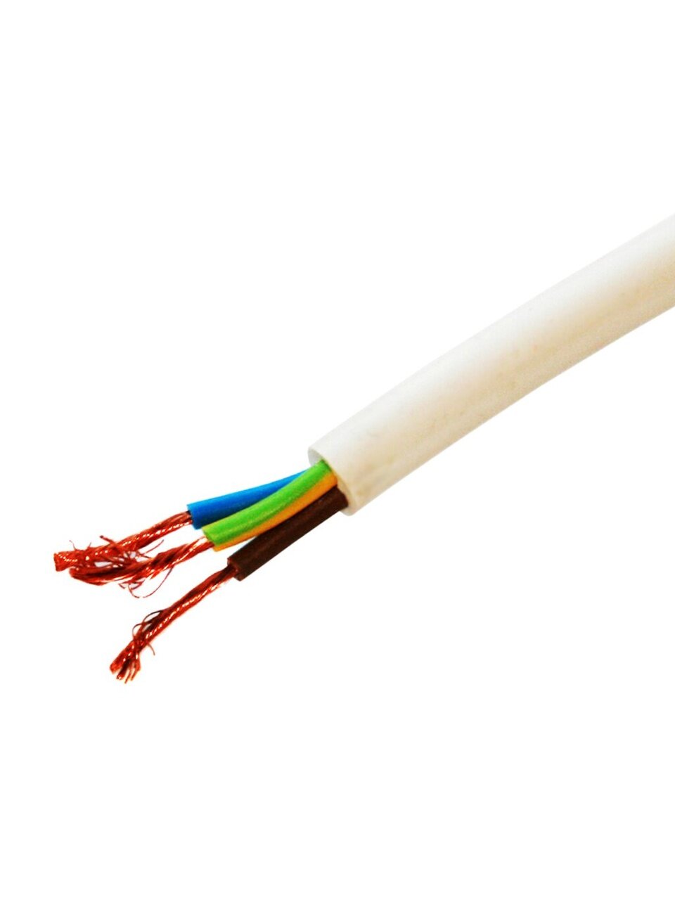 Кабель ПВС, 3х0.75 мм², 5 м, медь, гибкий, ГОСТ, белый, TDM Electric, SQ0118-0005