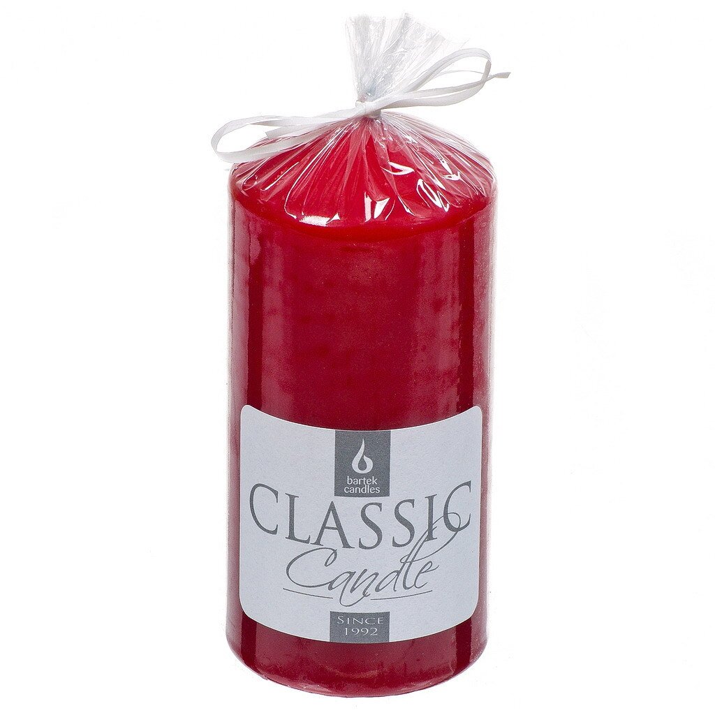 Свеча декоративная, 15х7 см, цилиндр, бордовая, Bartek Candles