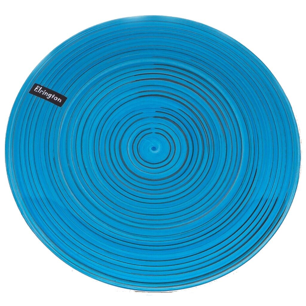 Тарелка обеденная, керамика, 27 см, круглая, Аэрография Морской Вечер, Elrington, 139-27012, голубая
