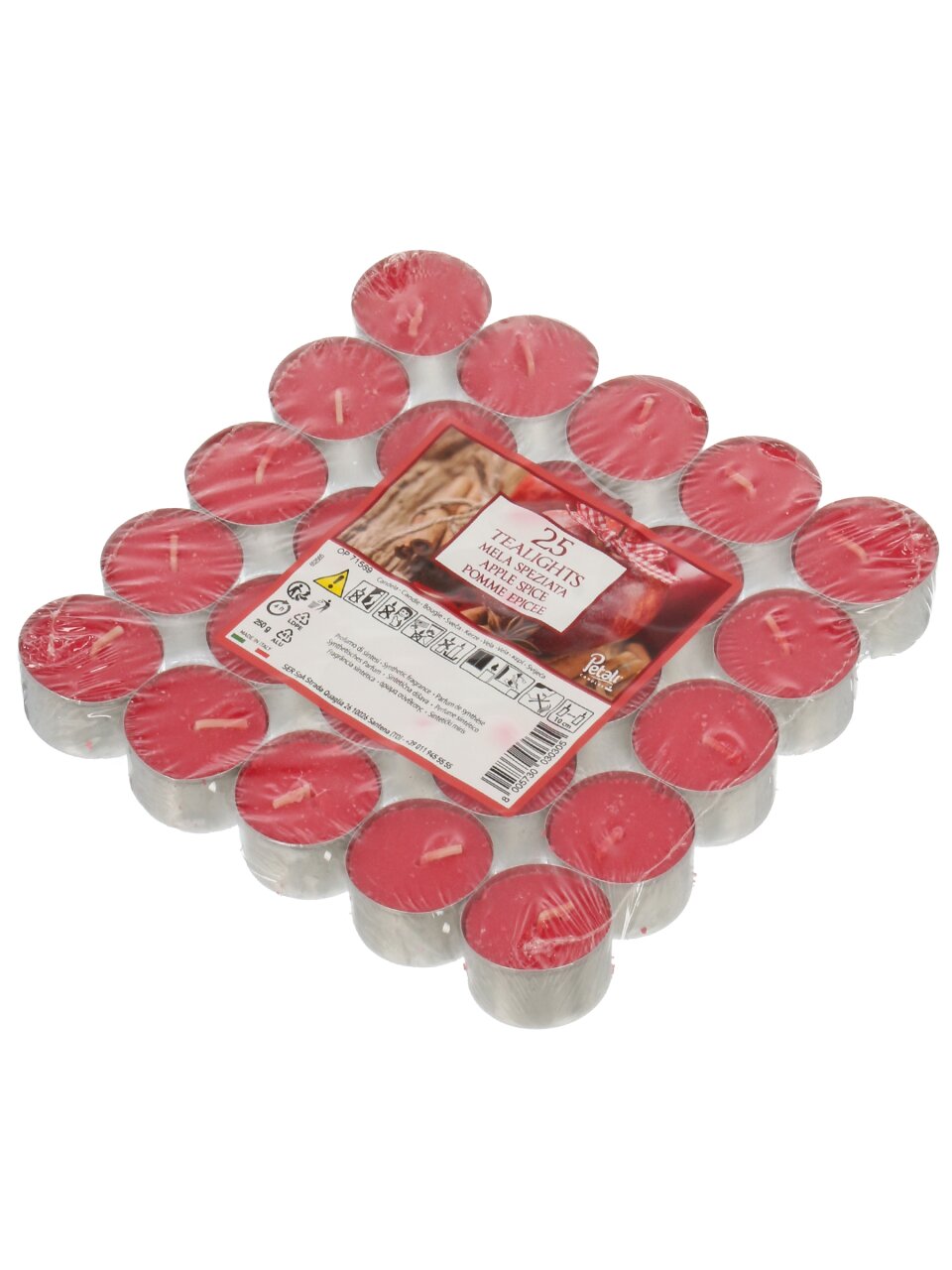 Свеча ароматизированная, 2х4 см, чайная, 25 шт, SER S.P.A, Яблочные специи, ALT251720SE