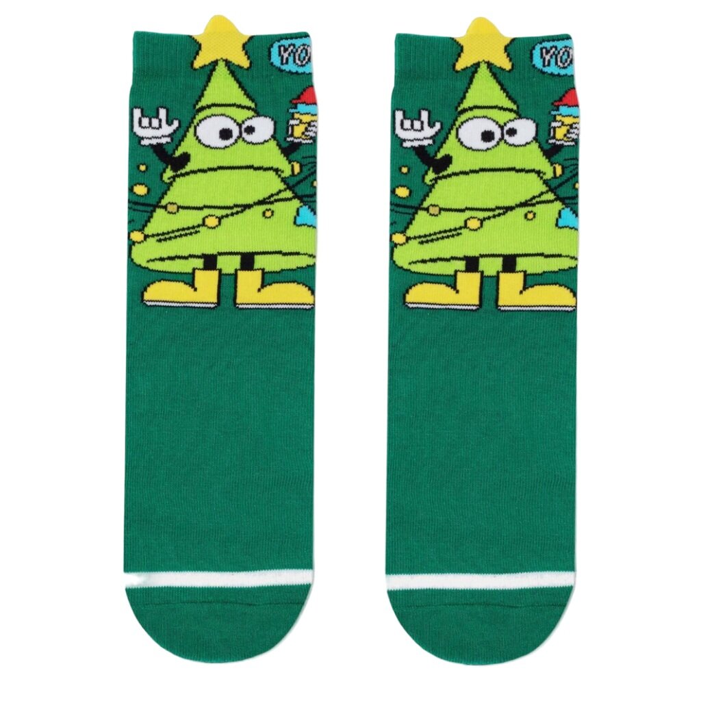Носки детские, Conte-kids, New year, 910, зеленые, р. 11-12, 21С-62СП