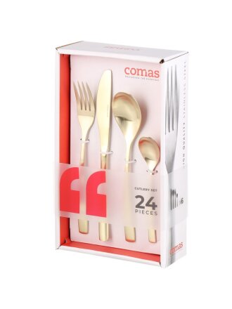 Набор столовых приборов нержавеющая сталь, 24 предмета, шампань, подарочная упаковка, Comas, BCN Colors, 6720