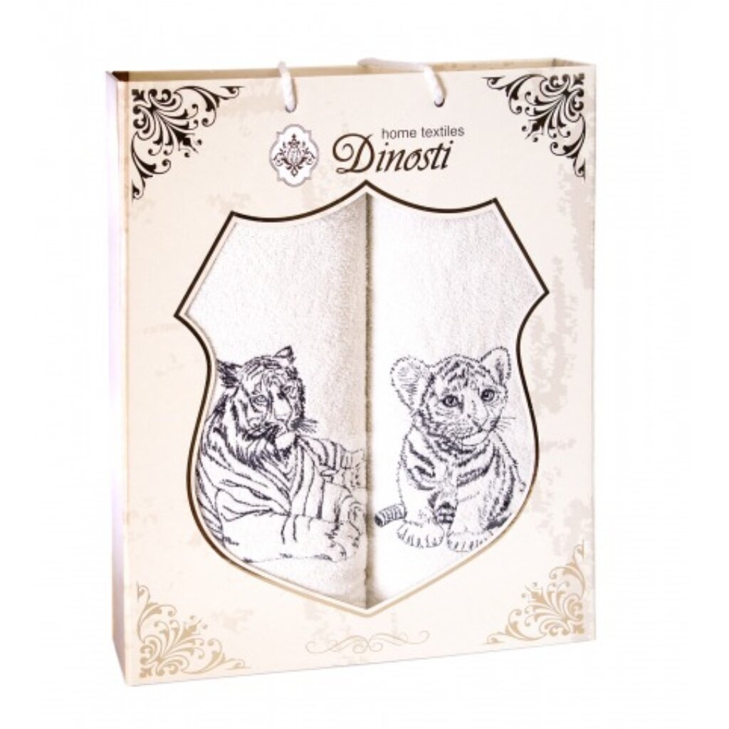 т Н.г. Набор полотенец 2пр 50*90см, 70*140см 100%хл Тигр с тигренком БС-101