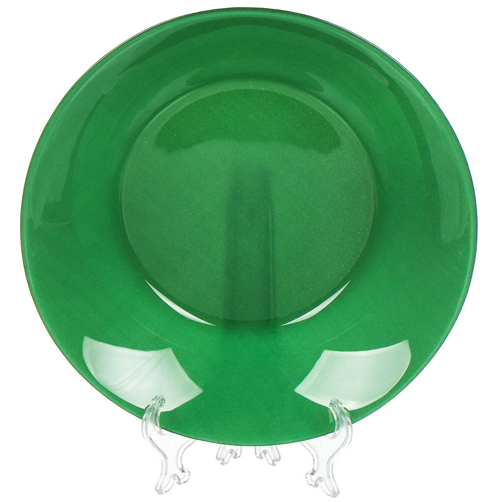 Тарелка суповая, стекло, 22 см, круглая, Green City, Pasabahce, 10335SLBD38, зеленая композиция декоративная atmosphera зеленая ветвь стекло 7x48 см