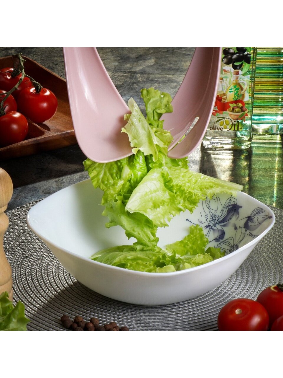 Салатник стеклокерамика, квадратный, 20х6.5 см, 1.2 л, Авиньон, Daniks, BY13SFW90