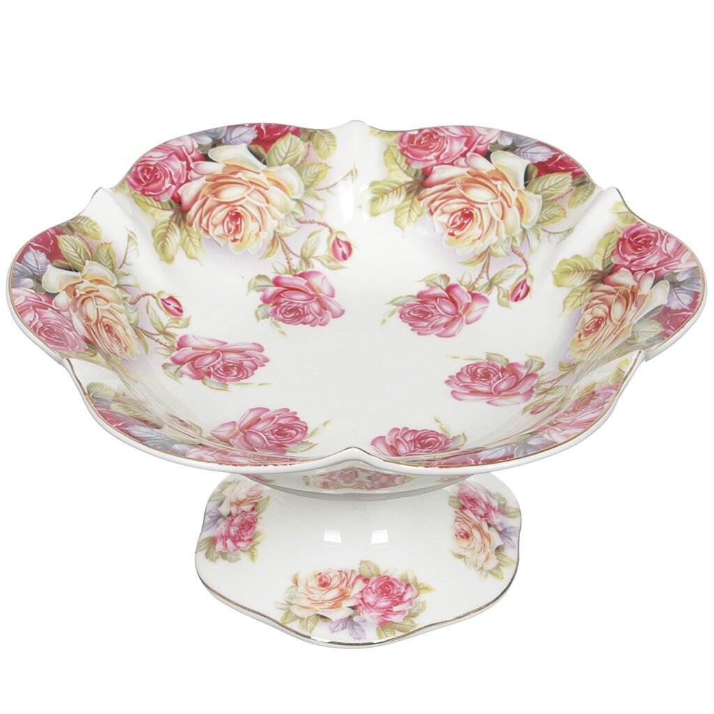 Ф Блюдо 19,5см на ножке Букет VRZ-14