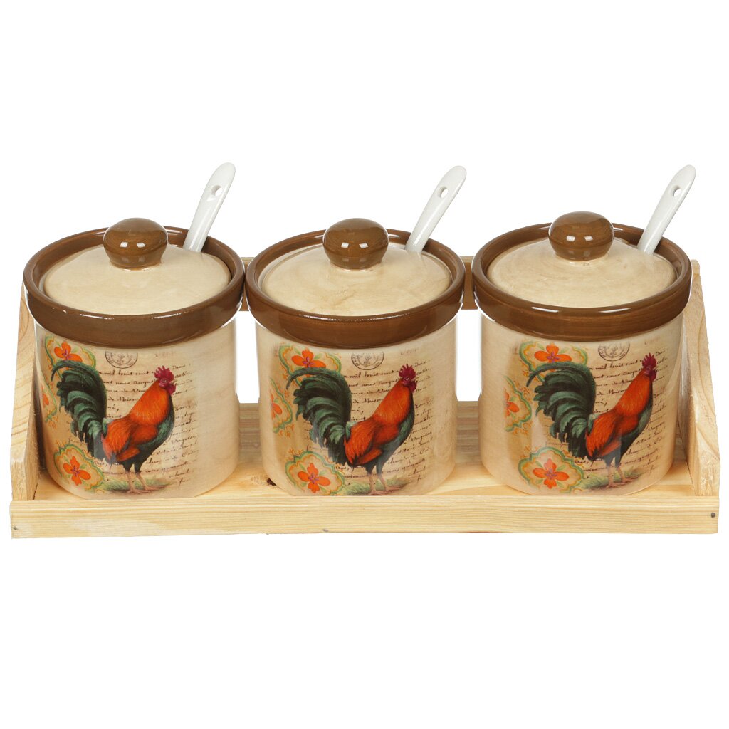 Ф Банка д/сыпучих продуктов 250мл 3шт Королевский Петух HC5602H-H77