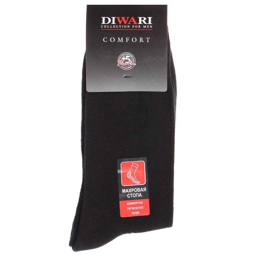 Носки для мужчин, хлопок, Diwari, Comfort, 000, черные, р. 25, 6С-18СП