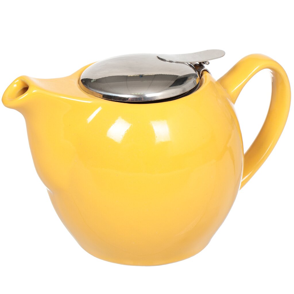 Чайник заварочный керамика, 0.75 л, с ситечком, Палитра, BRSG 009-Y, желтый