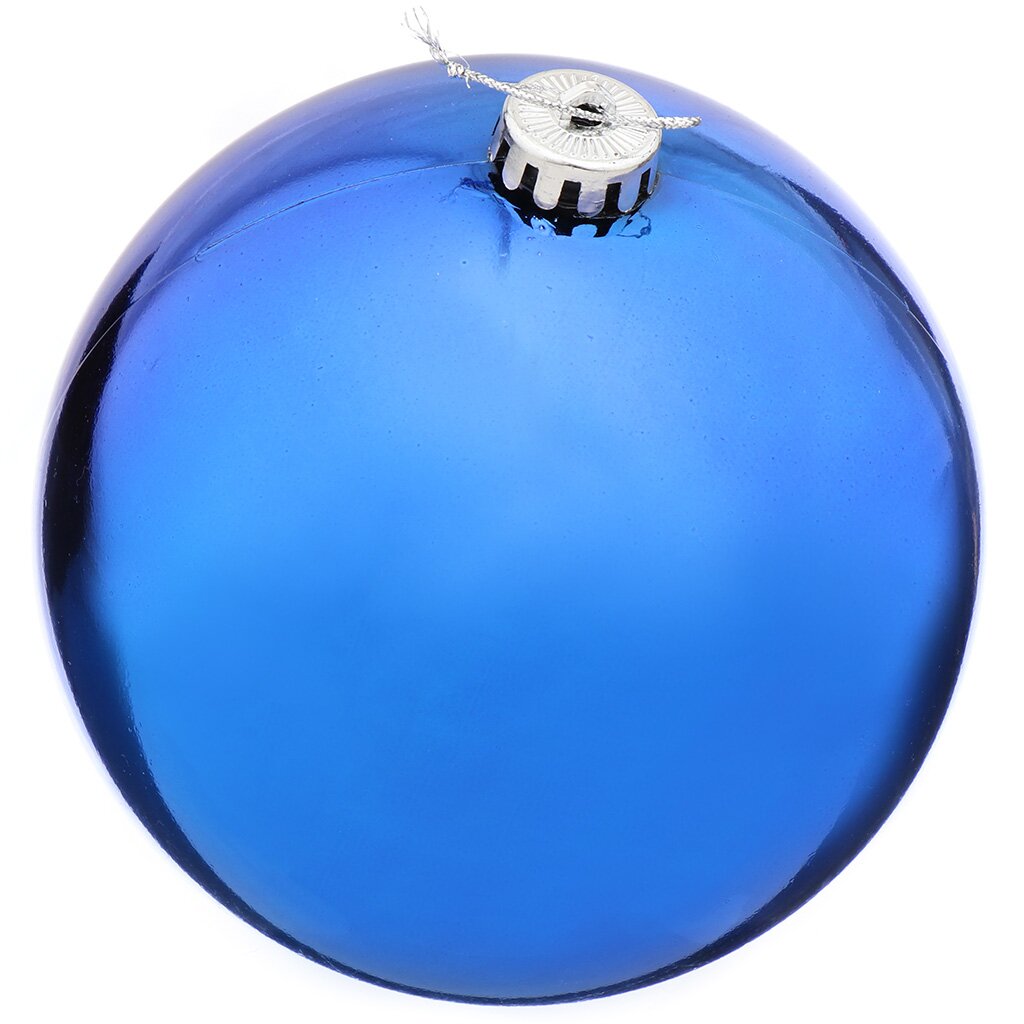 Елочный шар синий, 15 см, JC-5519