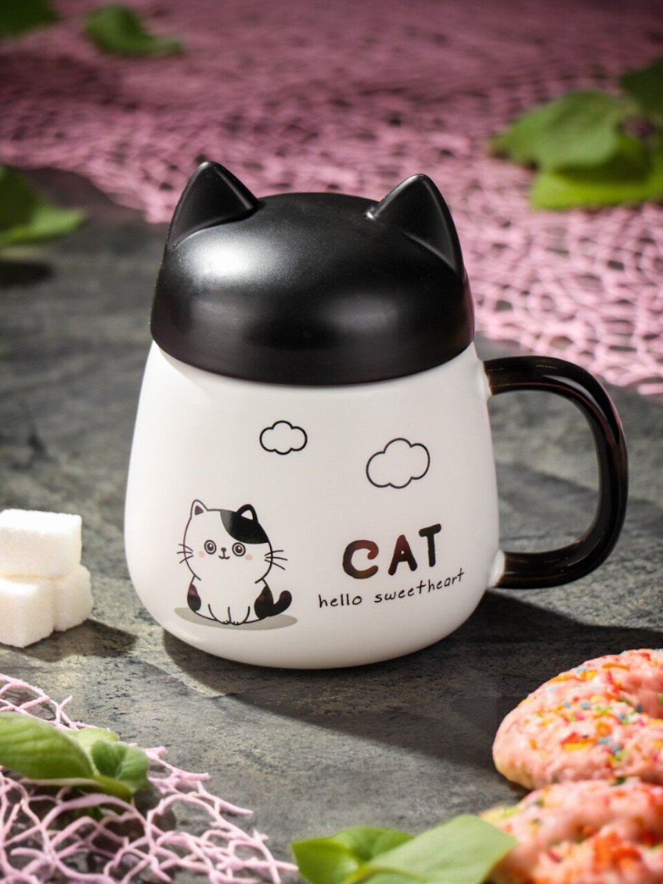 Кружка керамика, 530 мл, с крышкой, Y4-8042