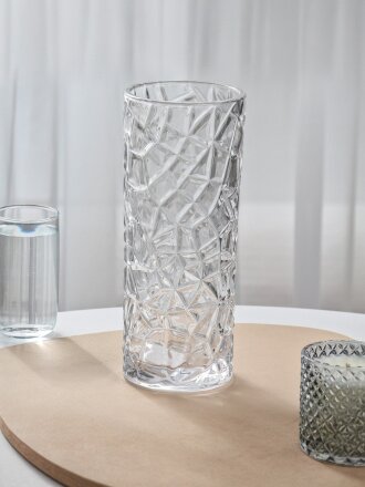 Ваза стекло, настольная, Грани, Y4-11055, 11х11х28 см