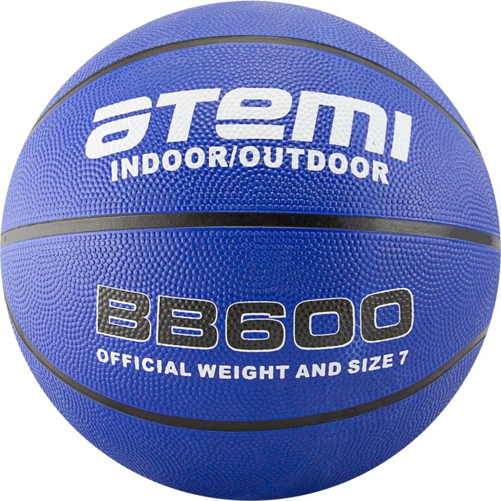 Мяч баскетбольный Atemi, р. 7, резина, 8 панелей, BB600, окруж 75-78, клееный, 00000101413