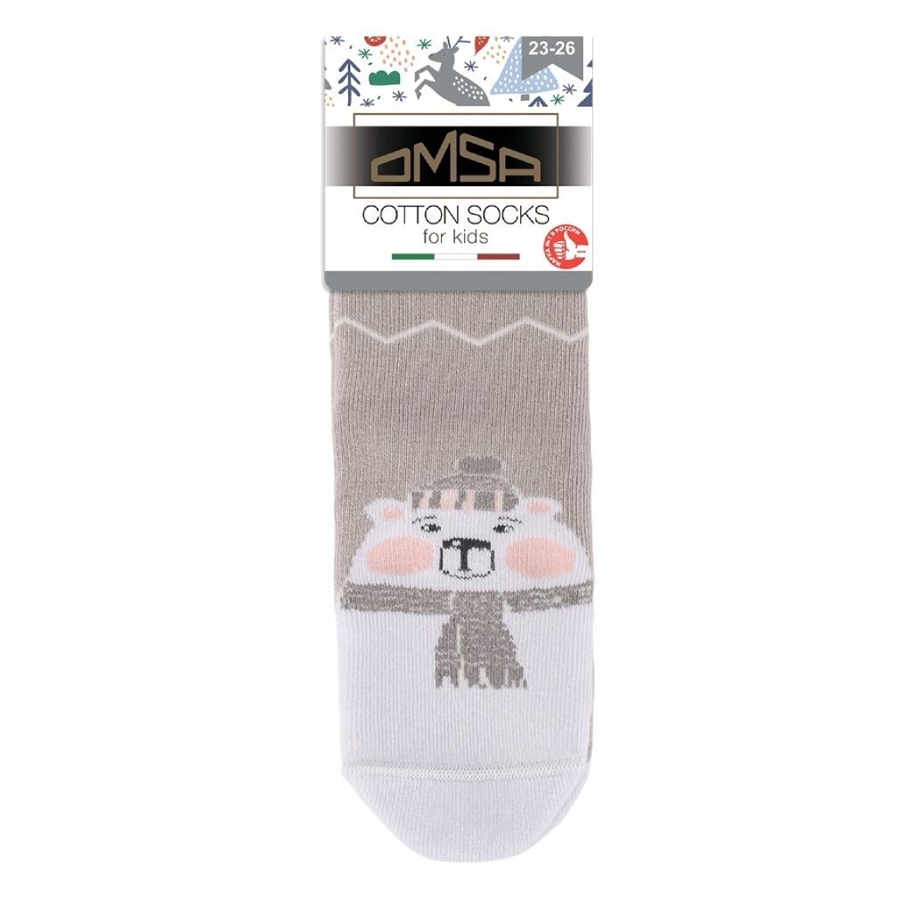 Носки детские хлопок, Omsa, Шарфики, серые, р. 31-34, 21N66