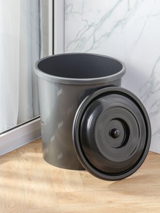 Бак для мусора пластик, 40 л, с крышкой, 40х40х47 см, в ассортименте, Альтернатива, М7740