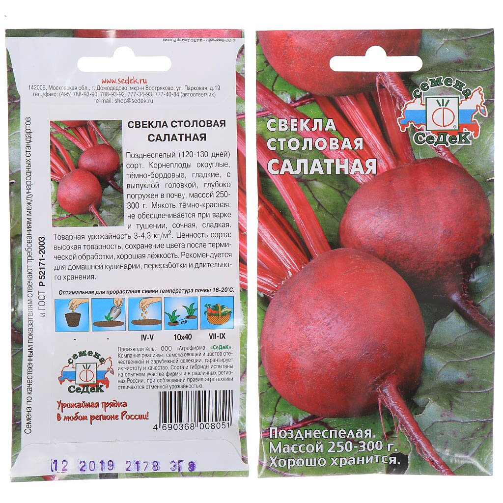 Семена Свекла, Салатная, цветная упаковка, Седек семена томат салатная находка 0 1 г