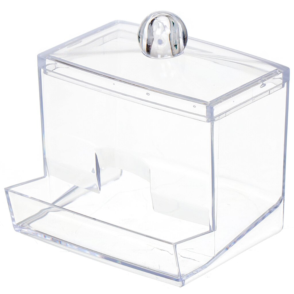 Контейнер для ватных палочек, пластик, прозрачный, Idea, М1603 органайзер для холодильника 20х30х10 см с крышкой прозрачный idea м 1587