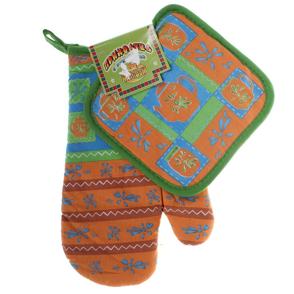 т Набор кух 2шт (варежка, прихватка) Кухня L22-10 ВЫПИСЫВАТЬ ПО 6шт!