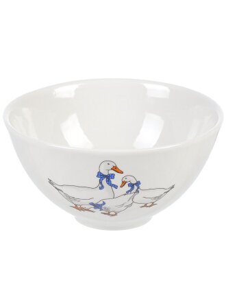 Миска фарфор, круглая, 7 см, 0.55 л, Гуси новые, Дулевский фарфор, 109952