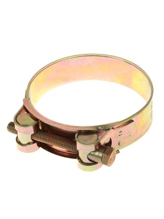 Хомут обжимной червячный усиленный, 80-85 мм, оцинкованный, Robust