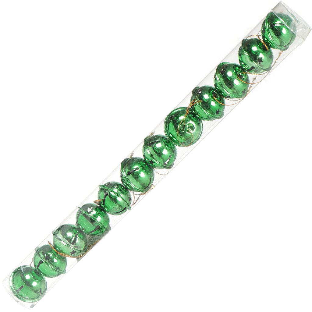 Елочный шар 12 шт, зеленый, 4 см, металл, SYLD18-235