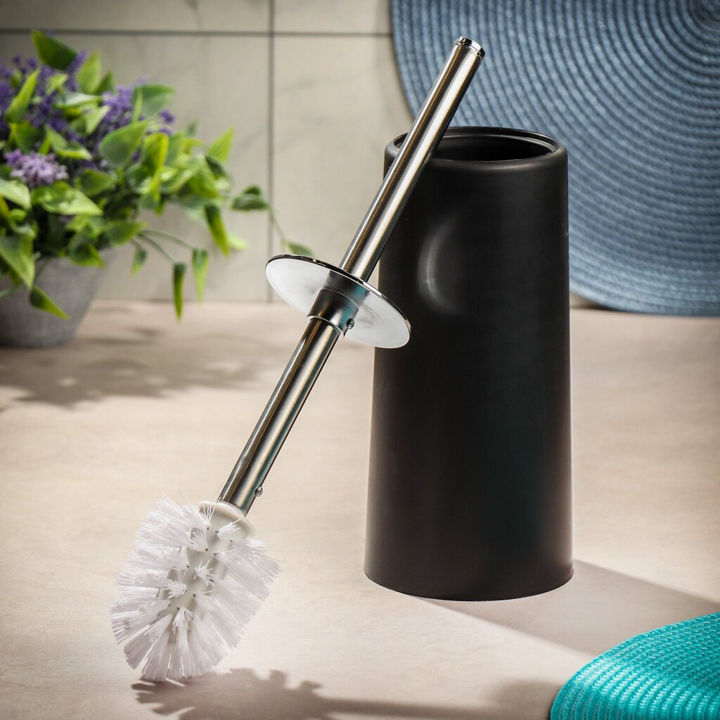 Ерш для туалета напольный, L, пластик, черный, Y4-6507 ручка пластик с тиснением будь собой синяя паста 0 7 мм